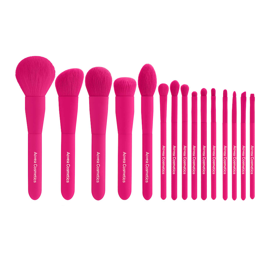 ST7227 15 Piece Red Make Up Brushes set